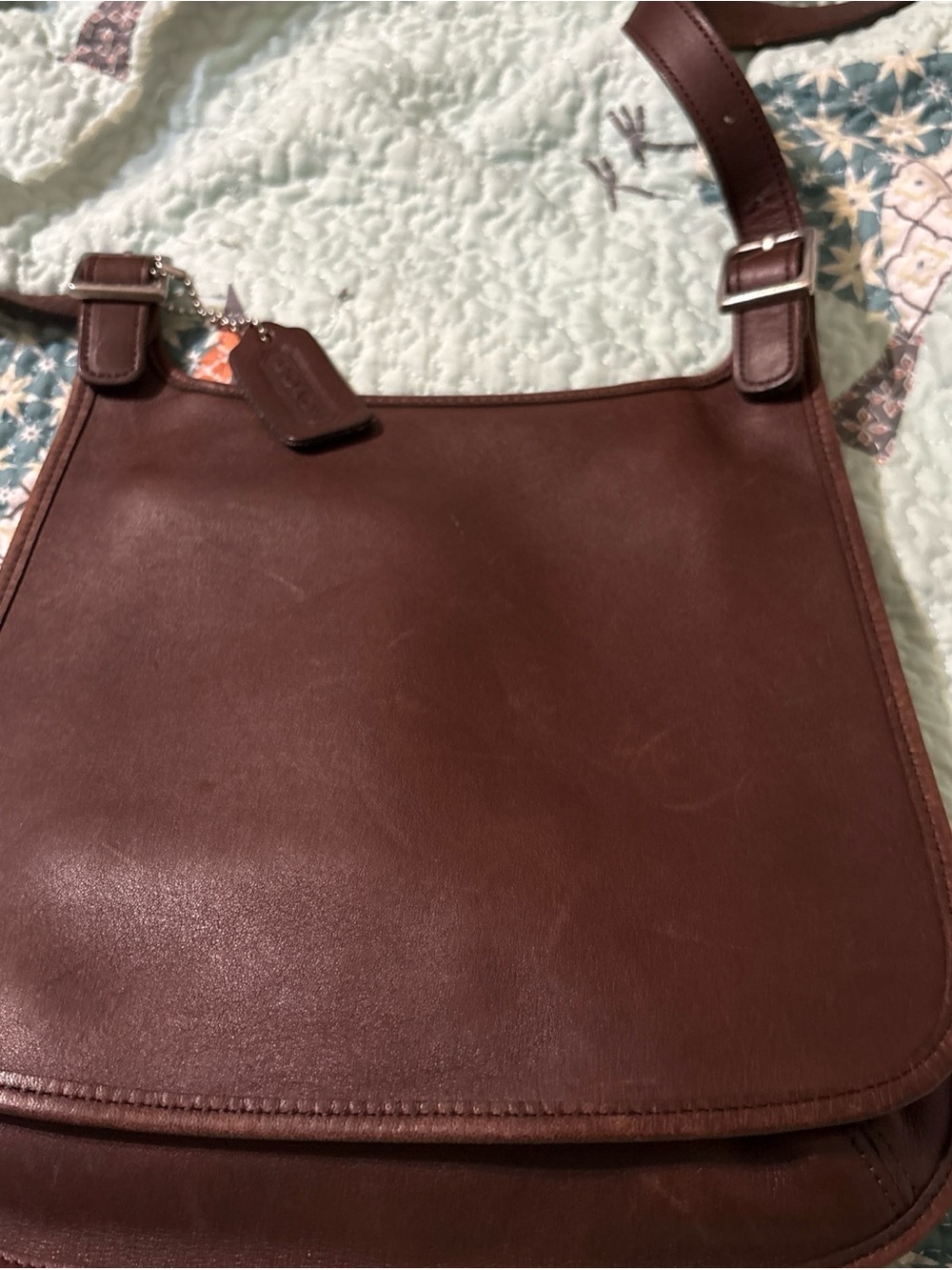 Coach vintage hippie Brown Leather Messenger Bag with Hangtag